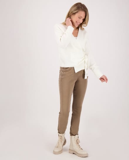 Je m'appelle Dames Broek Regular fit Met stretch - Bruin - Maat L