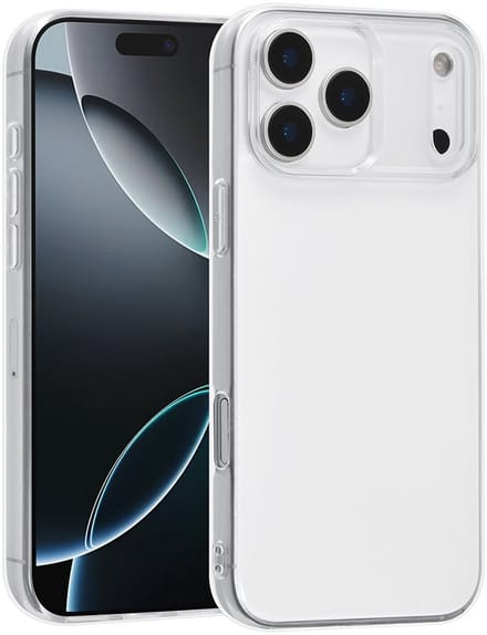 TUNIQ Back cover voor iPhone 17 Pro Max - Transparant - Flexibel TPU - Verhoogde Cameraring