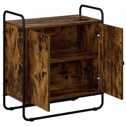 vidaXL - Dressoir - Gerookt - eiken - 68 - x - 35 - x - 75 - cm - Bewerkt - hout
