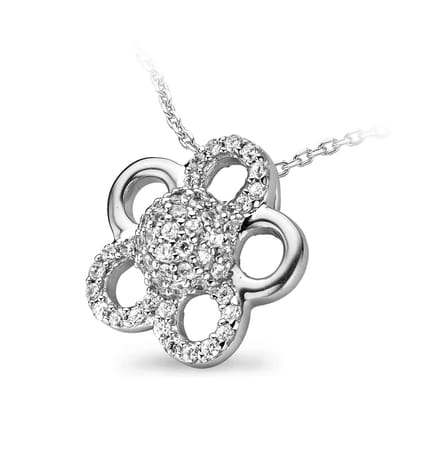 Orphelia Hanger + Ketting Flower Pearl Zirconium ZH-4731
