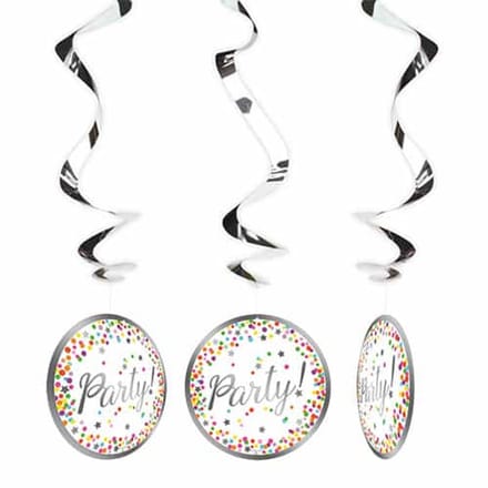 Folat - Folie Confetti Spiraal deco (3 stuks)