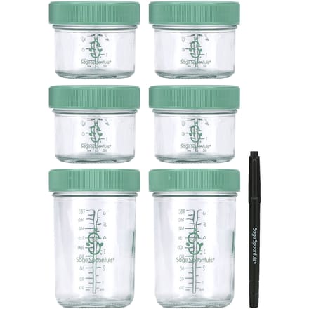 Sage Spoonfuls, glazen babyvoedselcontainers, 6 stuks white