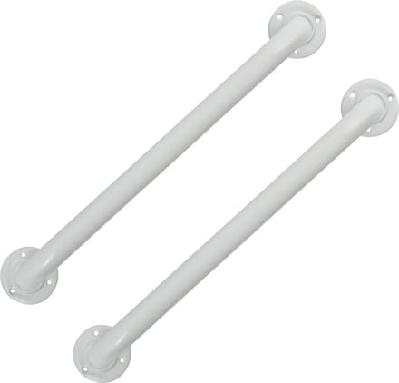 MSV Badkamer/douche wand/muur handgreep - 2x - rvs metaal - wit - 40 cm - Extra houvast beugel