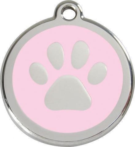 Red Dingo Hondenpenning 38 mm pootje roze