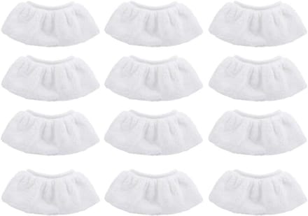 Stoomreiniger Doeken - Microvezel Hoezen - Grondig Schoonmaken - Set van 12 stuks - 17 x 9 cm - Wit