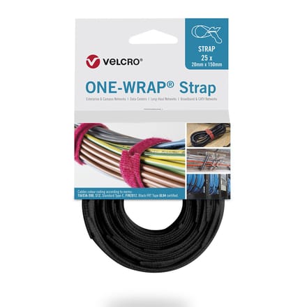 VELCRO® One Wrap® Strap - 20 mm x 230 mm - 25 stuks - Zwart