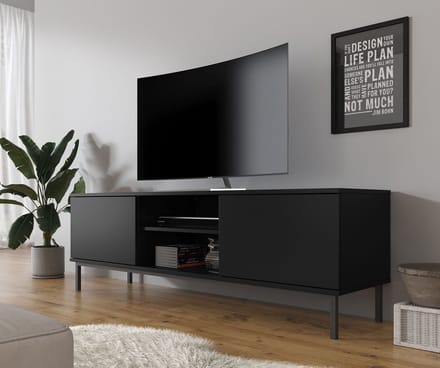 Meubella - TV-Meubel Queen - Mat Zwart - 150 cm