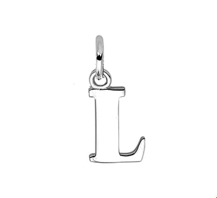 Zilver Gerhodineerde Hanger letter L 1319083
