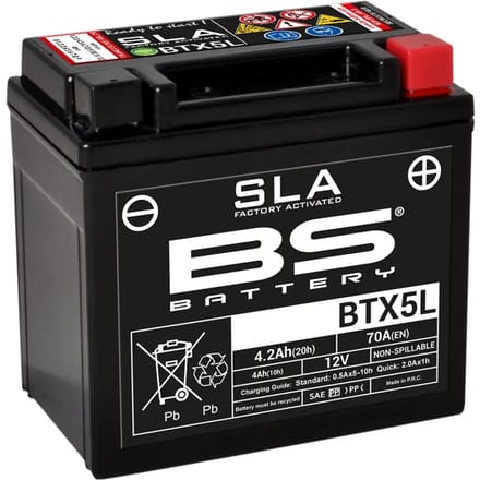 Motorfiets accu BS Battery SLA BTZ6S / BTX5L - C (10H-R) - C (20H-R)