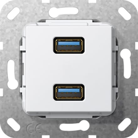 Gira Usb 3.0 Dual Port Breakout Kabel Basis Eenheid Wit - 568503