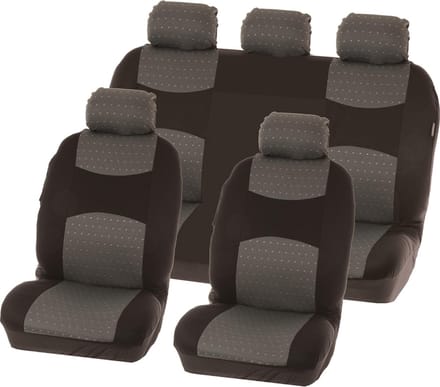 Carpoint Stoelhoezenset Chicago Uni 9-delig Grijs