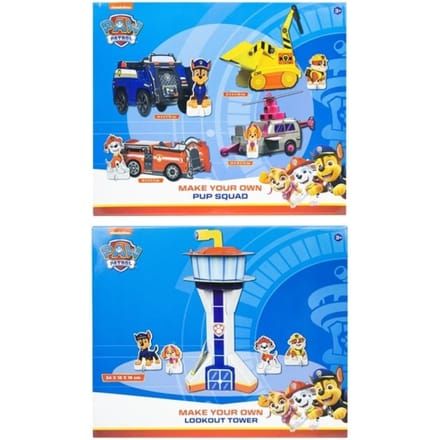 Paw Patrol Maak je Eigen Pup Squad/Look Out Tower  2 Assorti