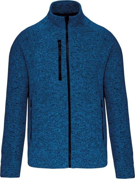 Kariban Heather herenvest met rits K9106 - Light Royal Blue Melange - M