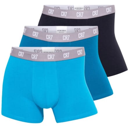 CR7 Heren Boxershorts Effen Blauw/Teal/Zwart 3-Pack - Maat M