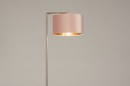Lumidora Vloerlamp 31091 - BRED - E27 - Roze - Koper - Staalgrijs - Metaal