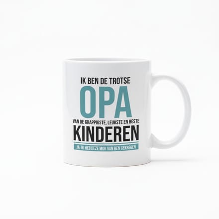 Trotse Opa Tekst Koffiemok 330 ml – Grappig en Lief Cadeau voor Grootvaders