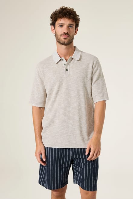 GARCIA Heren Effen Polo Bruin Korte mouw