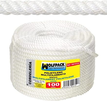 Polypropyleen Touw - Multifilament Koord - Bevestigen en Zekeren - Op Haspel 100 Meter - 10mm Diameter