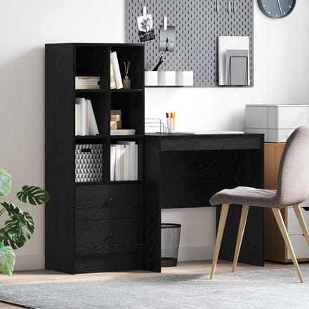 vidaXL - Bureau - Zwart - Eiken - 115,5 - x - 50 - x - 127 - cm - 2 - st