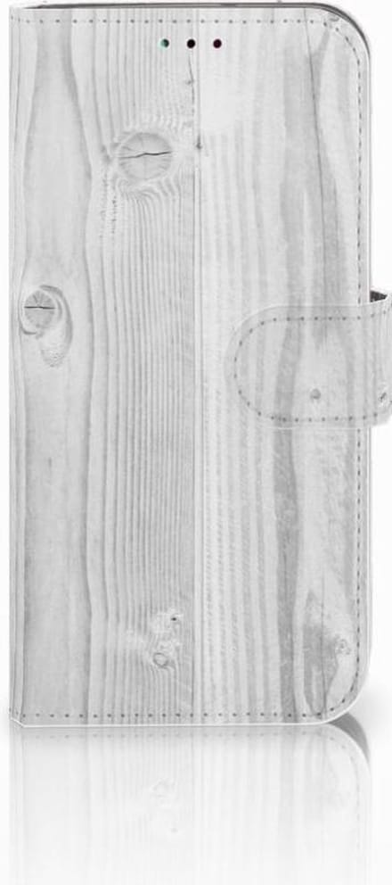 Samsung Galaxy A40 Book Style Case White Wood