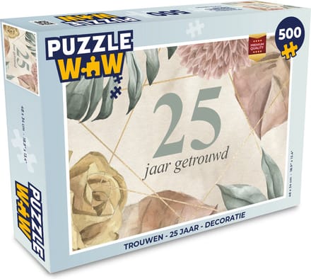 Puzzel Trouwen - 25 jaar getrouwd- Spreuken - Quotes - Legpuzzel - Puzzel 500 stukjes