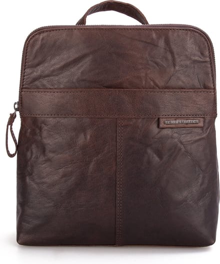 SPIKES & SPARROW Leren Rugzak Bronco Backpack Dark Brown Bruine
