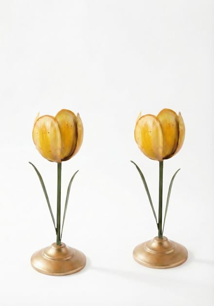 Pip Studio - kandelaren - 21cm - geel - set van 2