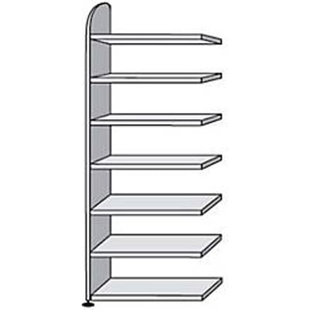 Open kast Dante®, stellingsectie, H 2600 x B 800 mm, zonder achterwand, lichtgrijs