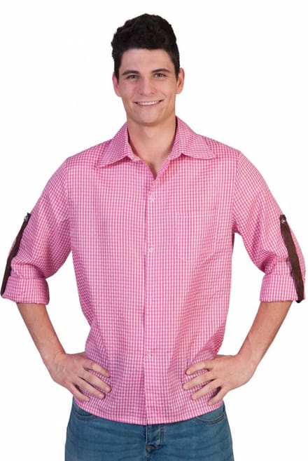 Tiroler blouse roze/wit - Maat 56/58