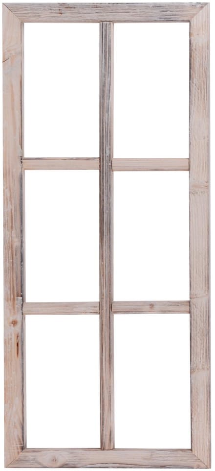 UNUS® Houten raam decoratief venster wit 76x32x2 cm rustieke wanddecoratie