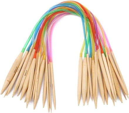 BukkitBow - Rondbreinaalden 80 cm - Breinaalden Set 18-Delig - Bamboe en Hout - 2 tot 10 mm - Multicolor