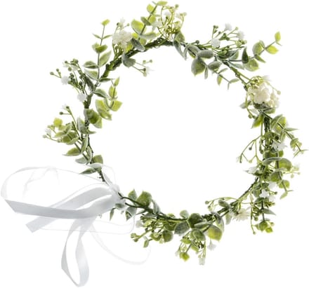 Bloemenkroon - Haarband Krans - Feestelijk Accessoire - Handgemaakt Verstelbaar - 30 Gram - Wit