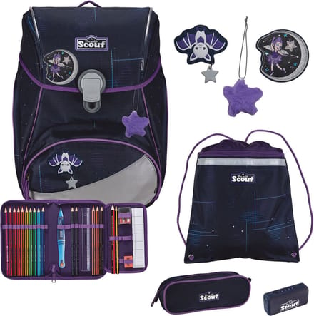 Scout Schooltas Safety Light Alpha Set 4-delig Spooky Starlight Donkerblauw