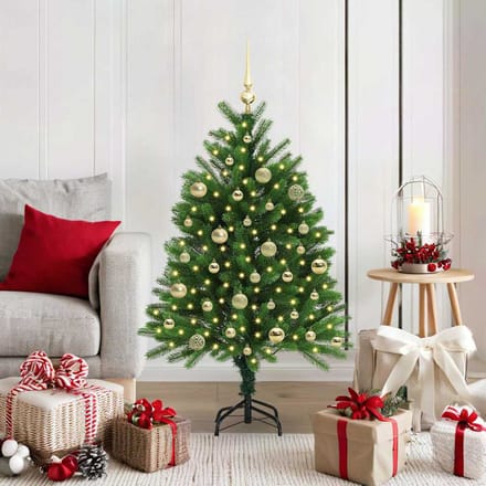 vidaXL - Kerstboom - met - 150 - LED - met - standaard - Groen - 120 - cm - PE