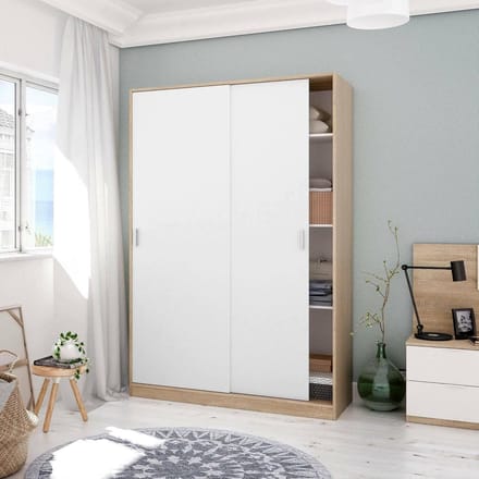 Luxe Kledingkast – Wit – 120x50x200 cm – Industrohome