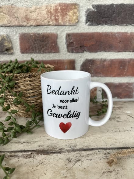 Creaties van Hier - Mok - Bedankt je bent geweldig - Bedankt - Keramiek - 325 ml