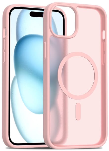 Solidenz Hoesje - Geschikt voor iPhone 15 Plus - FrostMag Backcover geschikt voor MagSafe - Roze