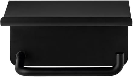 Modo Toiletrolhouder Met Plateau Black | Zwart | Staal