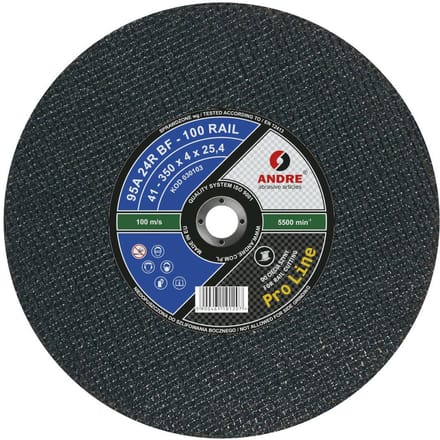 Andre RAIL 100 PRO LINE - Doorslijpschijf - 350mm - 4,0mm - Voor Spoorrails