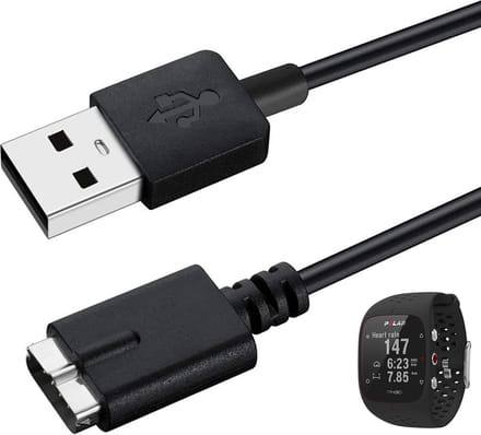 Compatibel met Polar M430 connected horloge. 1 kabellengte Zwart lengte 1 m