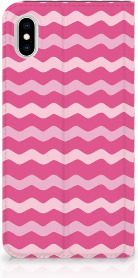 Apple iPhone Xs Max Hoesje met Magneet Waves Pink