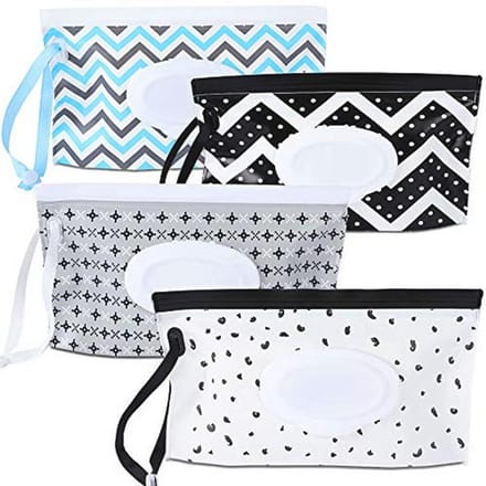 4-pack draagbare babydoekdispenser - Navulbare doekjeshouder voor onderweg - Herbruikbare travel wiper