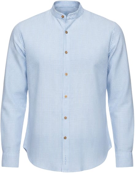 OMBRE Overhemd - Regular Fit - Katoen - Lange Mouw Blauw S