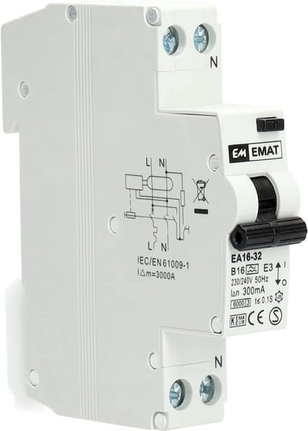 EMAT aardlekautomaat B16 1P+N 300mA Type A (85006016)