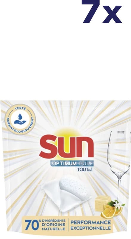 7x Sun vaatwastabletten 28 tabs optimum-pure tout en 1
