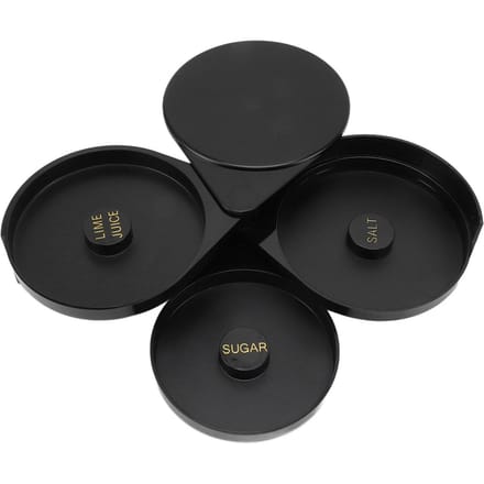 3-laags Bar Glasrimmer Voedselkwaliteit Professionele Suiker Zout Rimmers Bartender Tool voor Thuisbars black