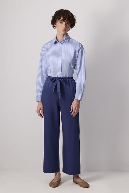 Touché Privé - Broek met wijde pijpen en elastische taille - Marine - Dames