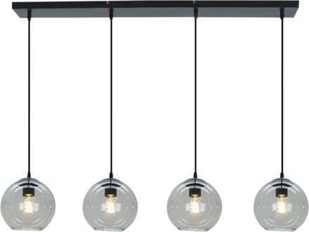 Olucia - GIADA - Hanglamp - Grijs / Zwart - 4L - Vorm: Rechthoek