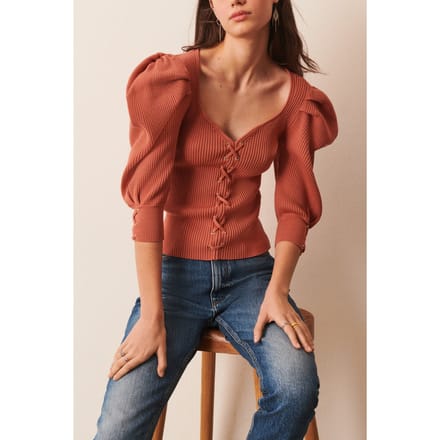 BA&SH Pull Boby Cognac Maat: L | Sweaters Outlet | Dames | Bruin