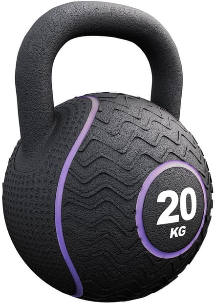 Gorilla Sports Kettlebell - Gietijzer - Rubber - Gewicht - Zwart - 20 kg